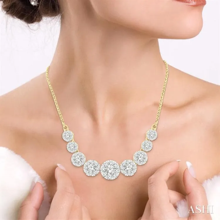 1 Ctw Round Cut Diamond Lovebright Necklace in 14K Yellow and White Gold