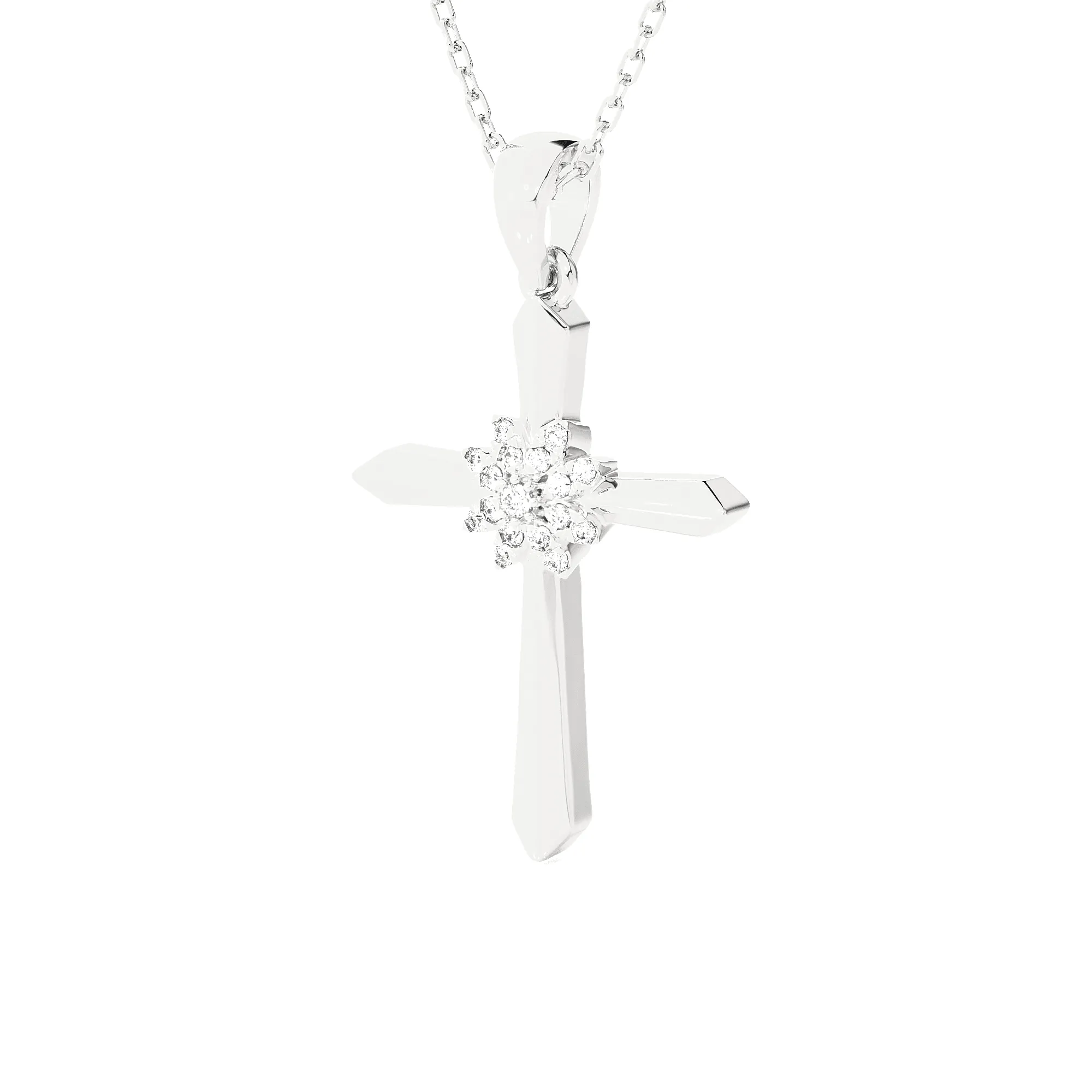 1/20  ctw Round Lab Grown Diamond Cross Pendant