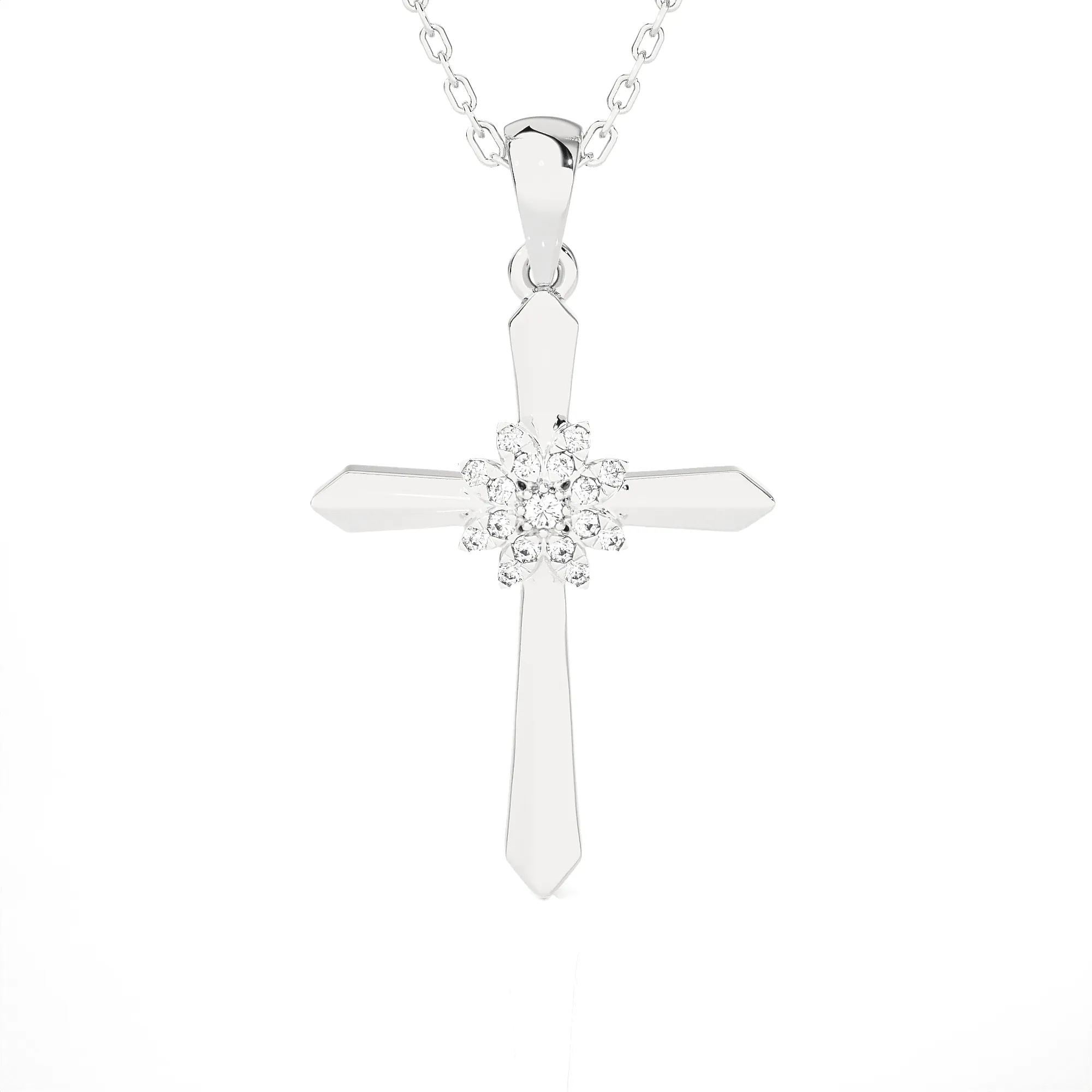 1/20  ctw Round Lab Grown Diamond Cross Pendant