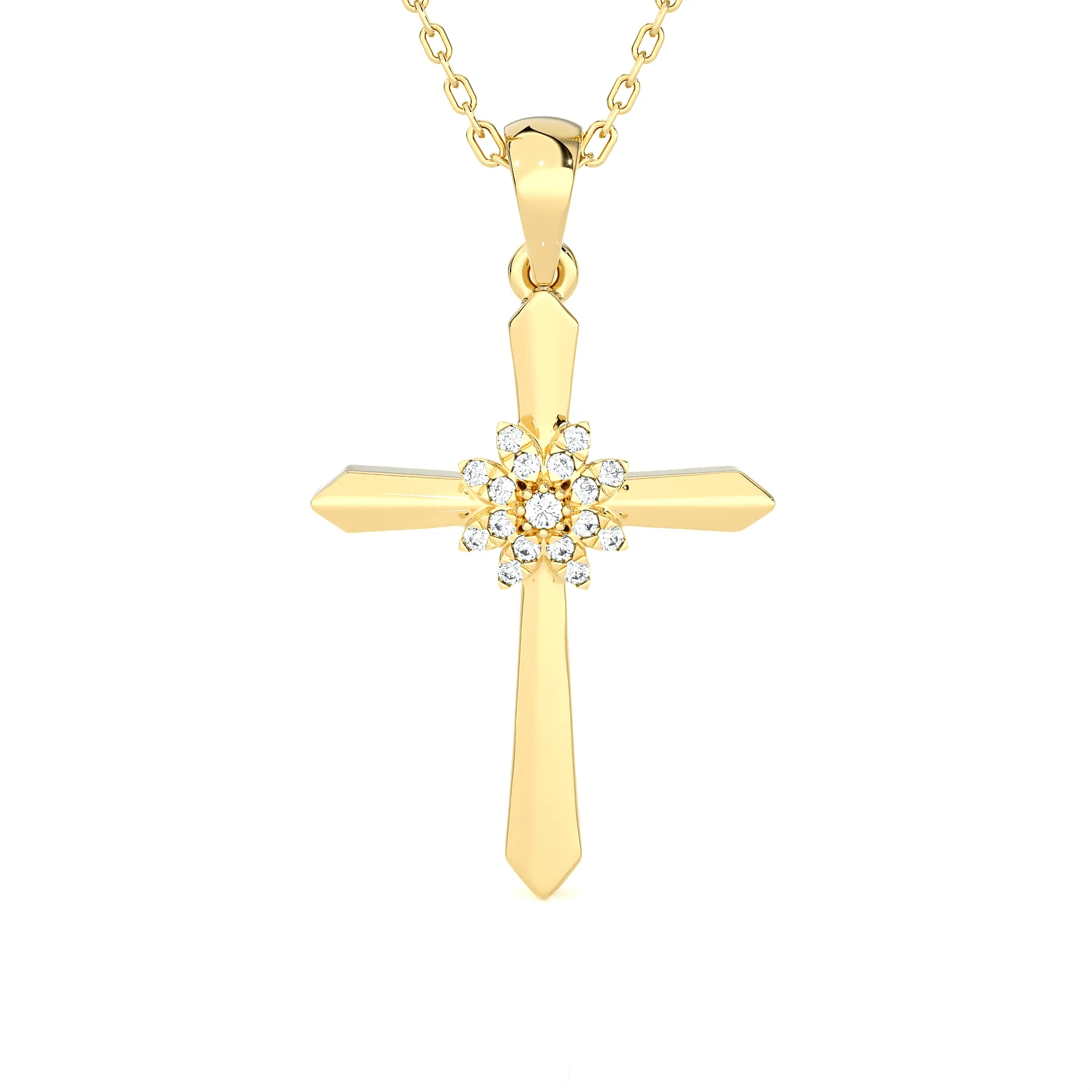 1/20  ctw Round Lab Grown Diamond Cross Pendant