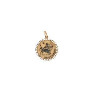 14K Gold Horoscope Pendant With Chain