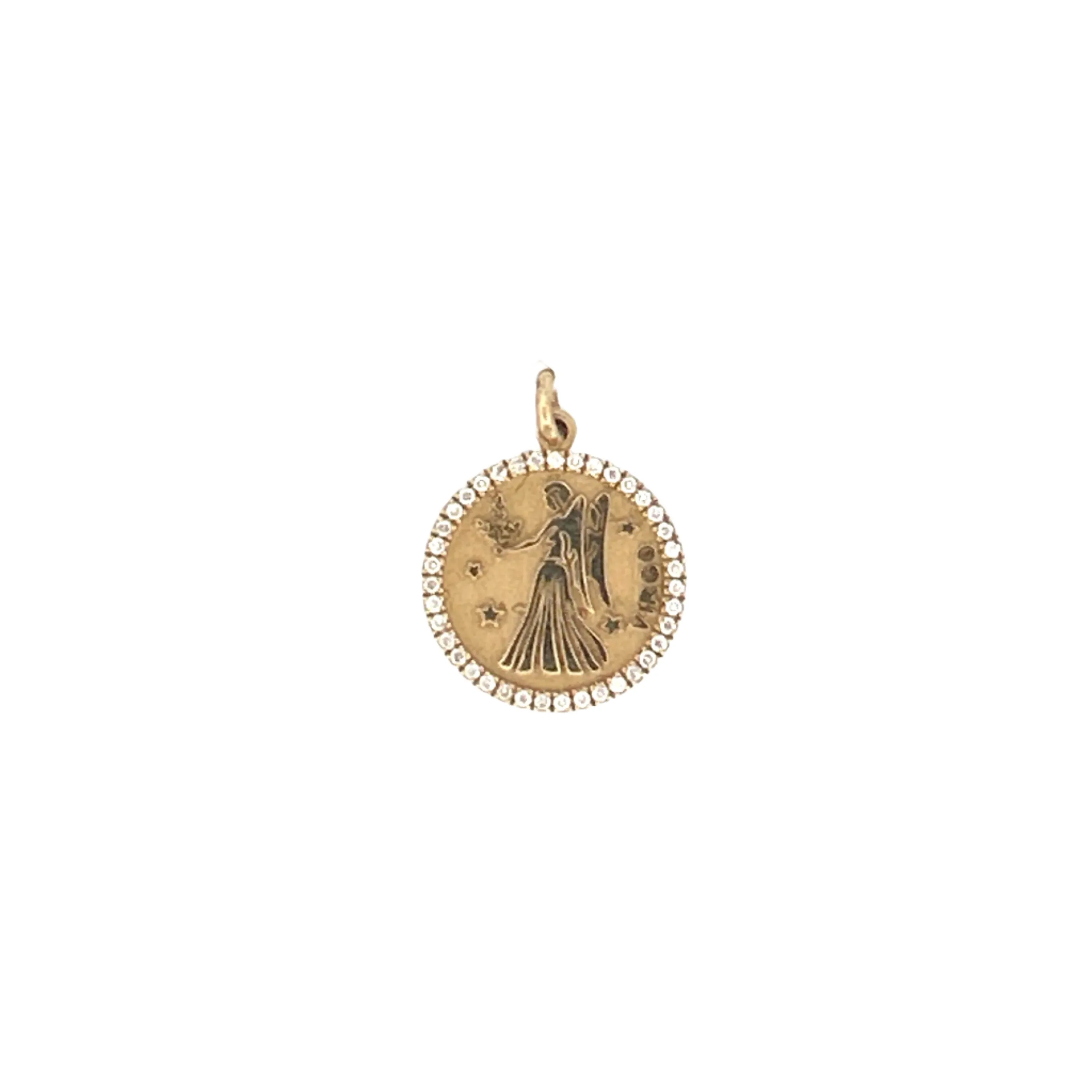 14K Gold Horoscope Pendant With Chain