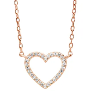 14k Rose Gold Diamond Heart Pendant