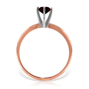 14K Solid Rose Gold Solitaire Ring Natural Garnet Jewelry