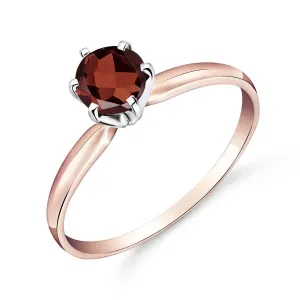 14K Solid Rose Gold Solitaire Ring Natural Garnet Jewelry