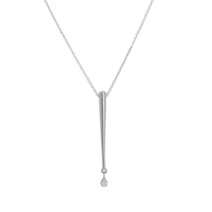 14K White Gold Fancy Drop Diamond Pendant