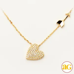 14KY 0.25CTW DIAMOND NECKLACE - HEART AND ARROW