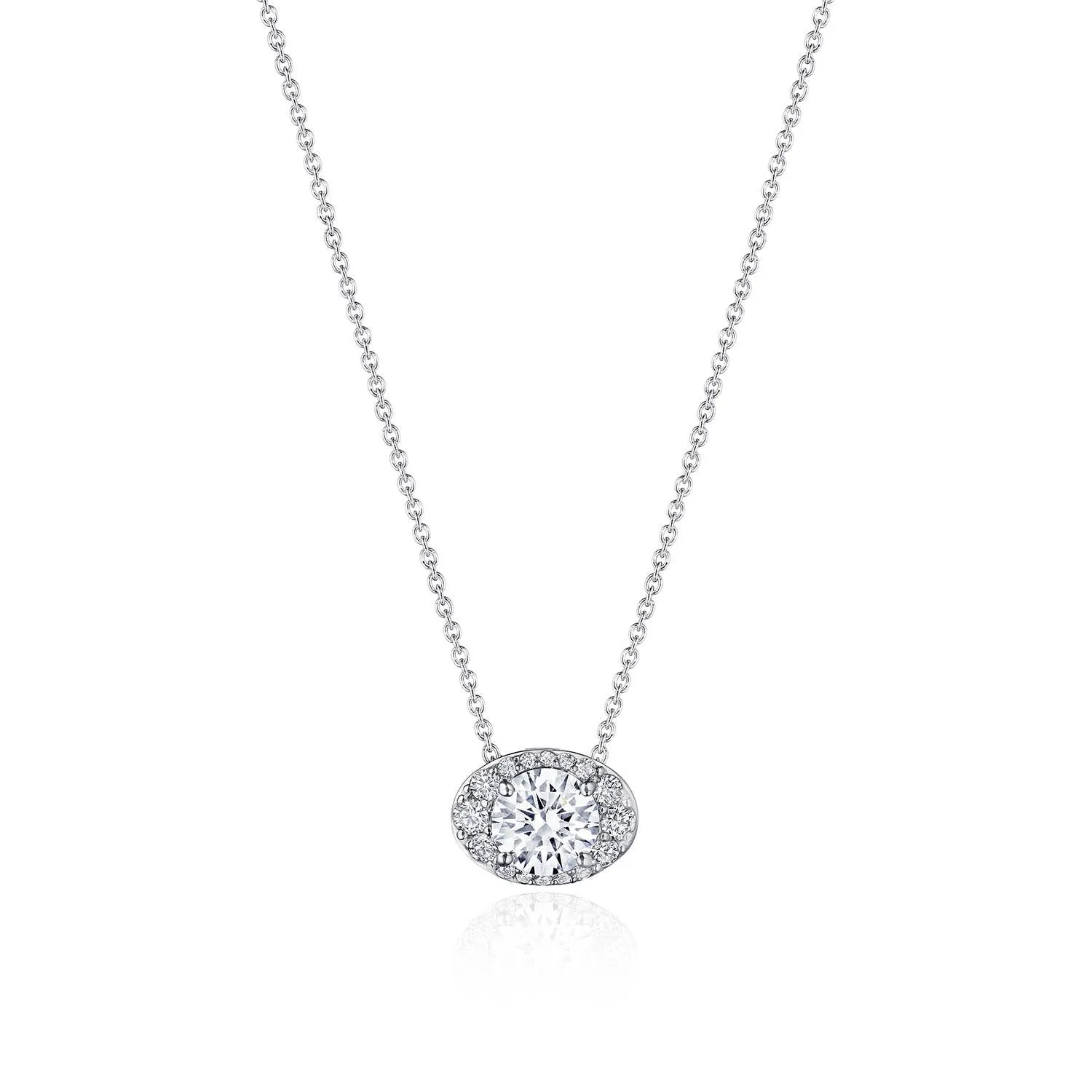 17"" Horizontal Oval Bloom Diamond Necklace