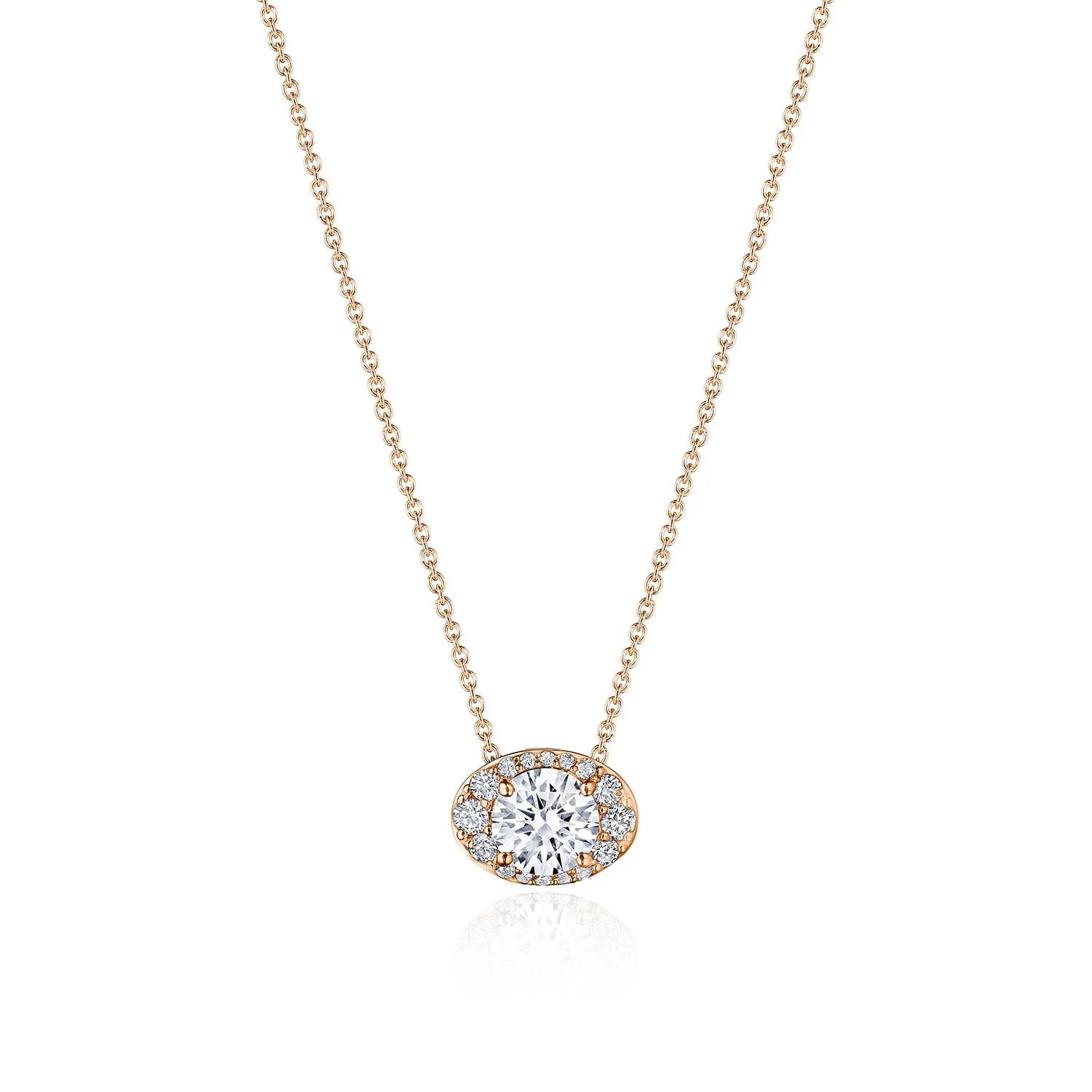 17"" Horizontal Oval Bloom Diamond Necklace