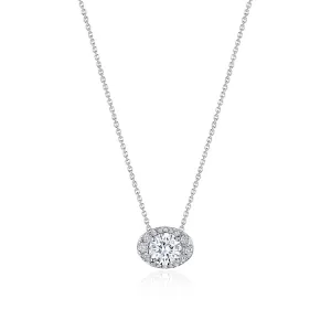 17"" Horizontal Oval Bloom Diamond Necklace