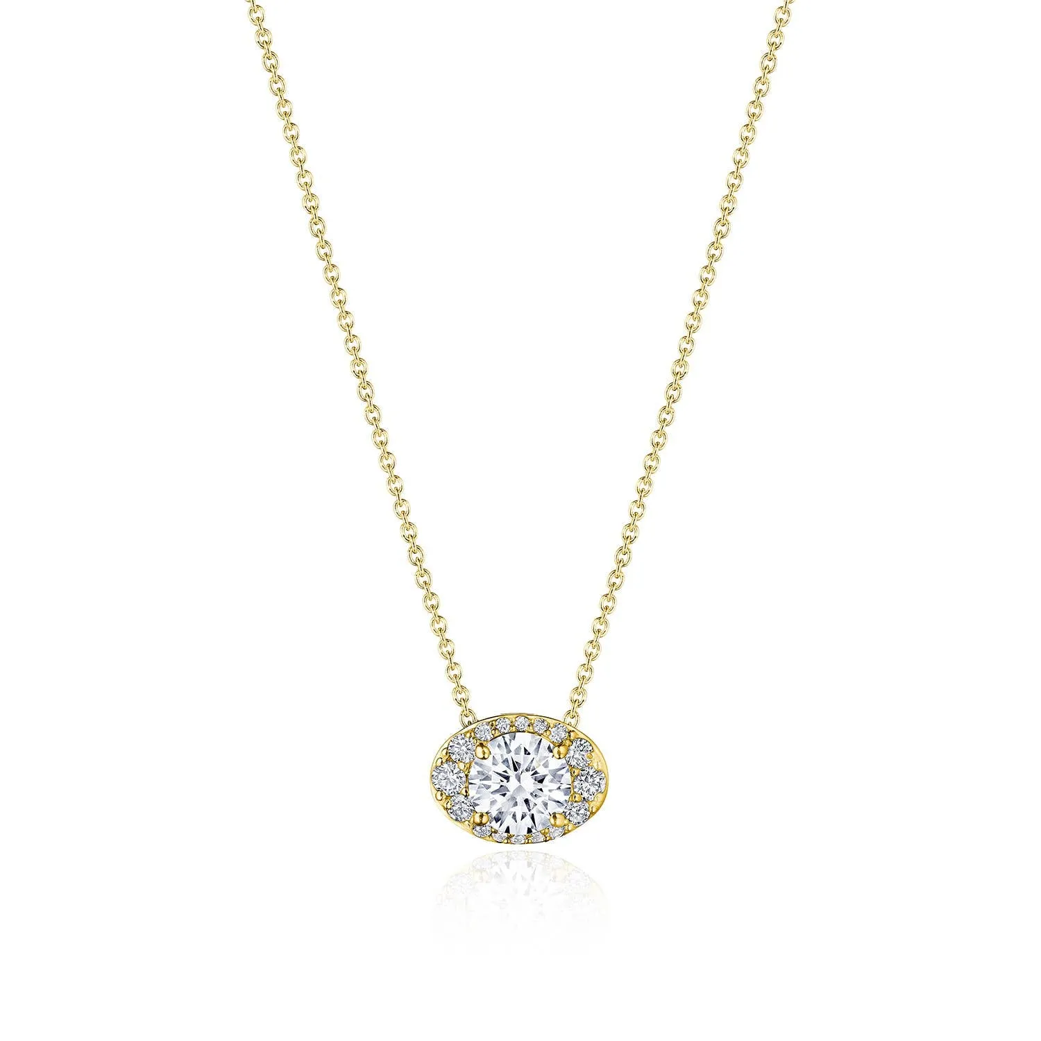 17"" Horizontal Oval Bloom Diamond Necklace