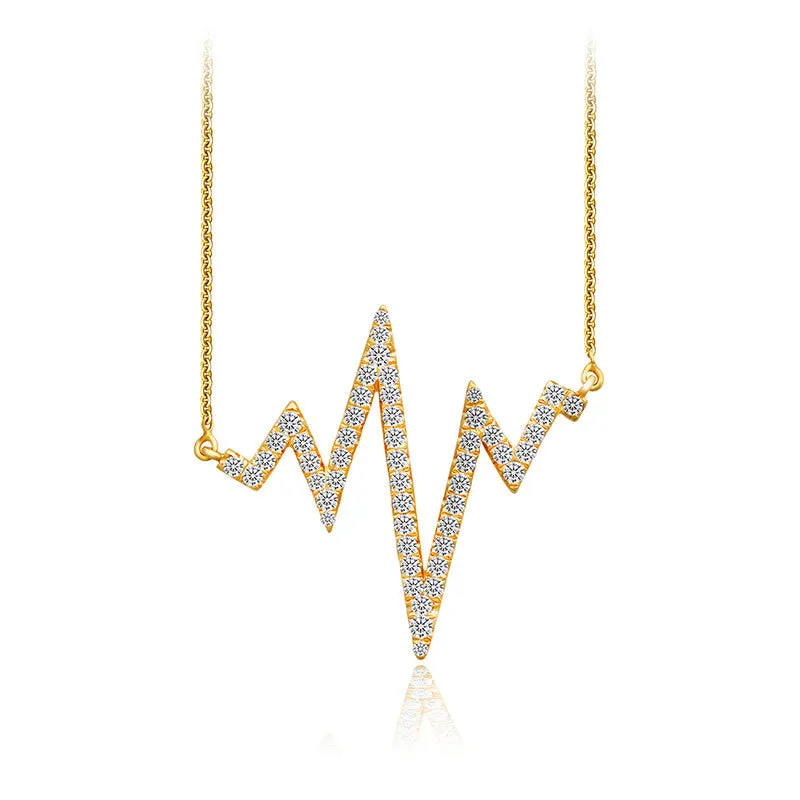 18k Gold Heartbeat Diamond Necklace