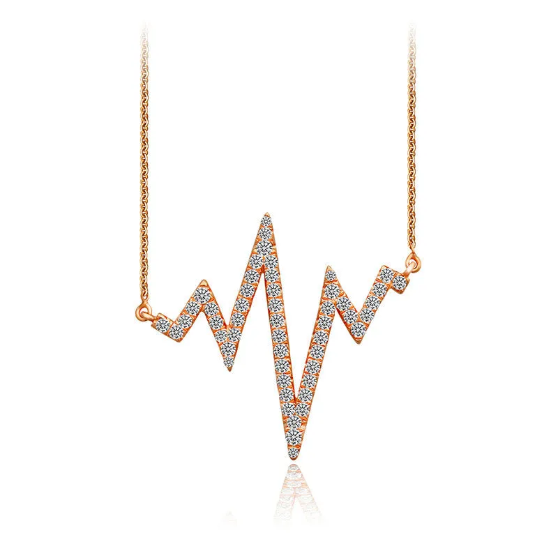 18k Gold Heartbeat Diamond Necklace