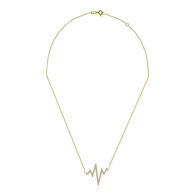 18k Gold Heartbeat Diamond Necklace