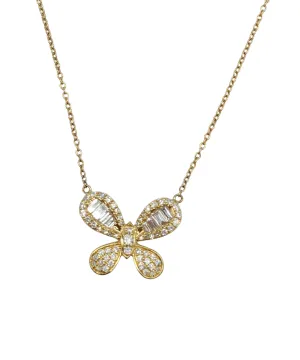 68 Point Diamond Butterfly Stationary Necklace