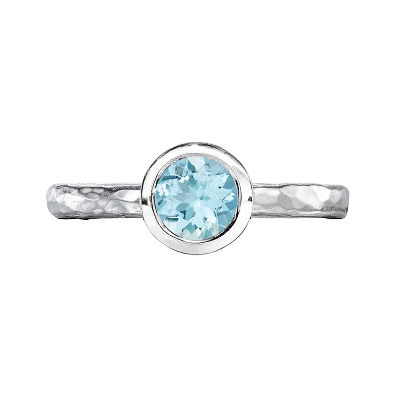 6mm Swiss Blue Topaz  Twinkle Ring