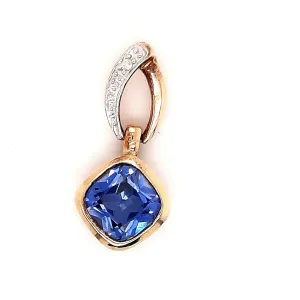 9ct Yellow Gold Spinel & Diamond Pendant