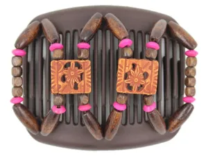 African Butterfly Hair Comb - Dupla Brown 103