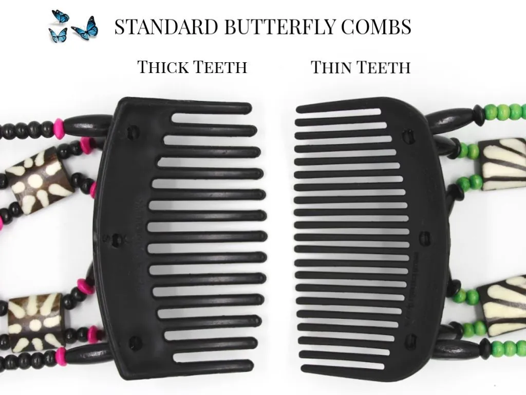 African Butterfly Hair Comb - Dupla Brown 103