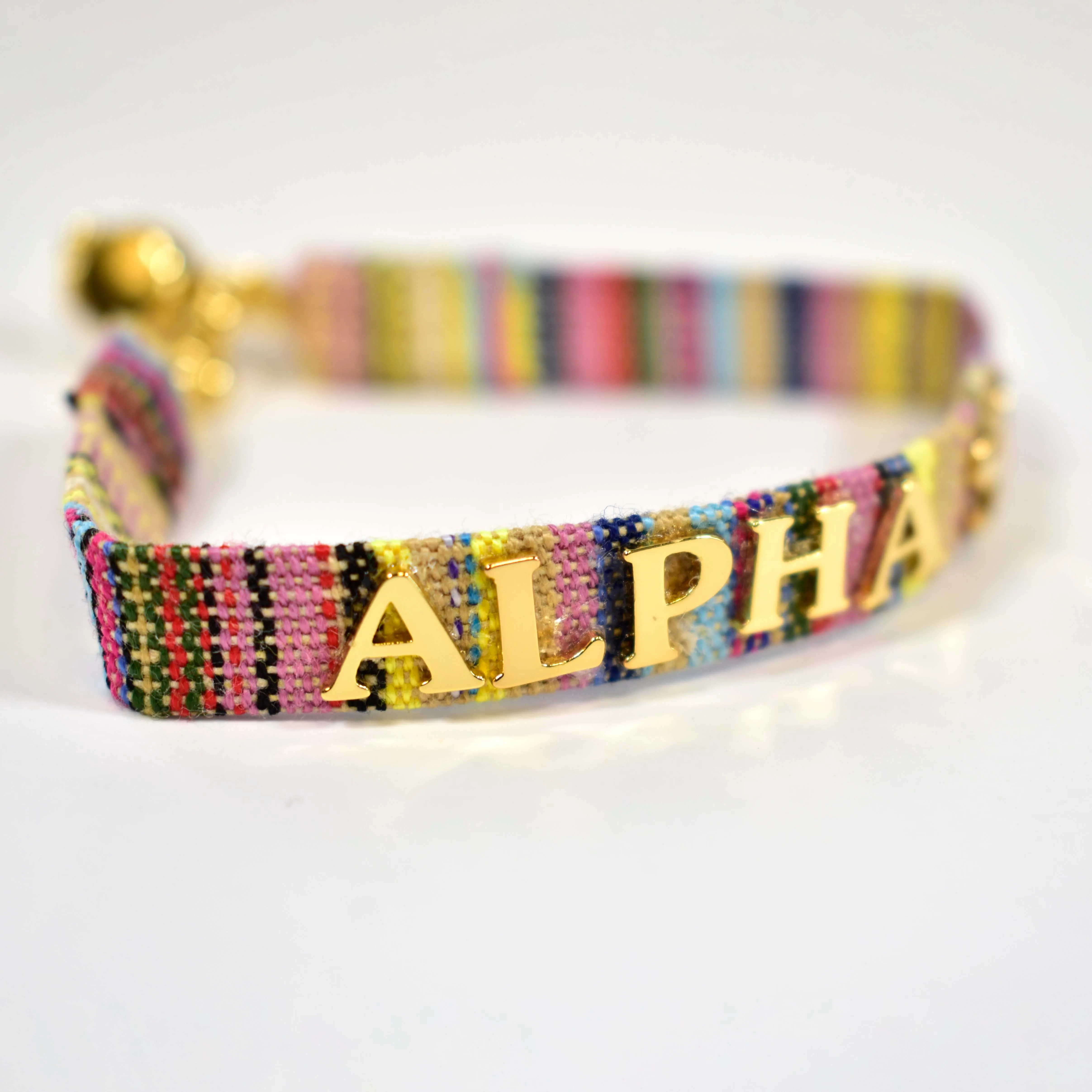 Alpha Sigma Tau Woven Bracelet, Multi-Color Design