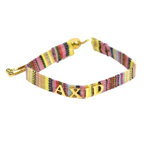 Alpha Xi Delta Woven Bracelet, Multi-Color Design