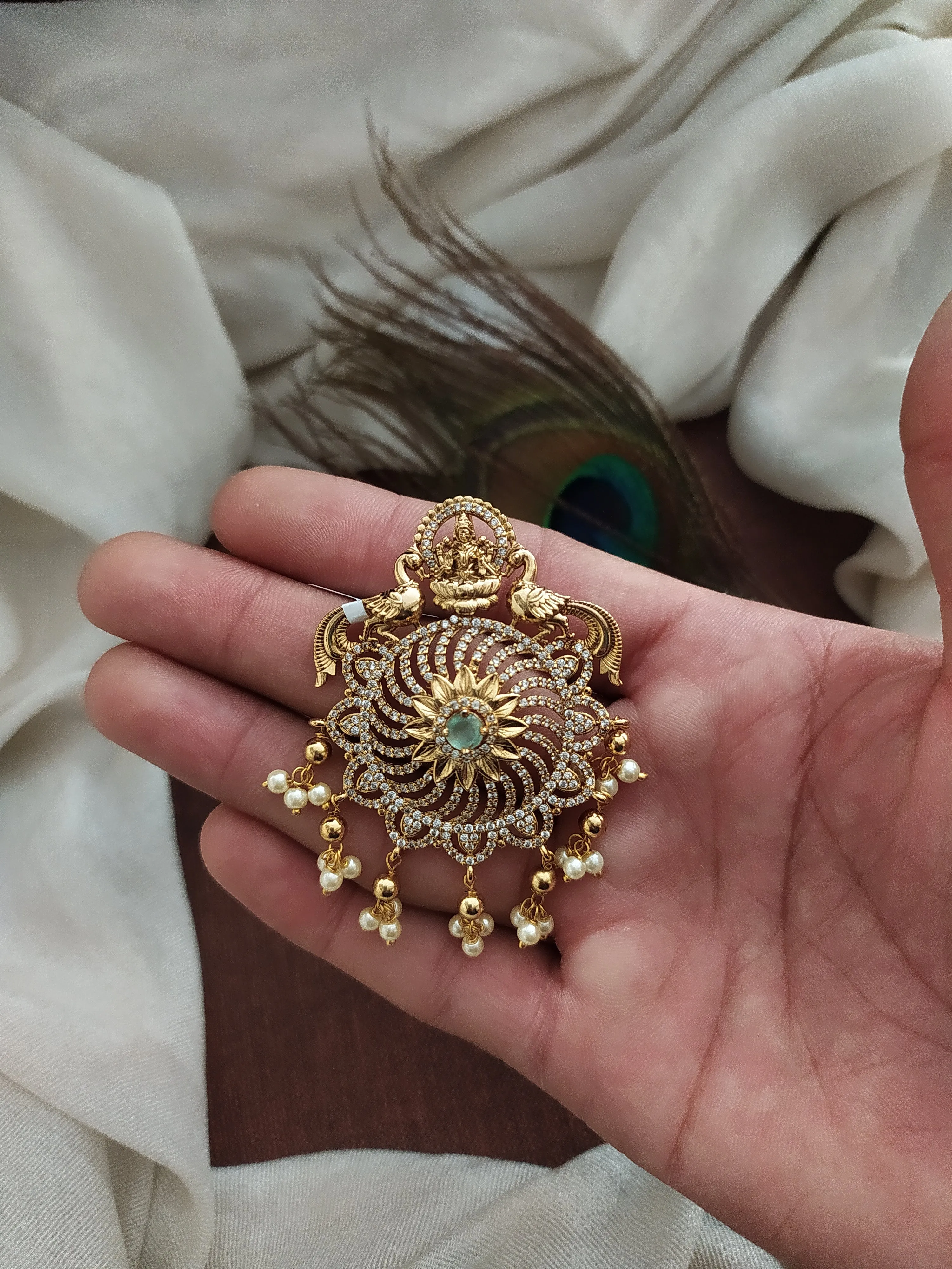 Antique Finish Hair Accessories – Billa/Choti with Lord Lakshmi Ji