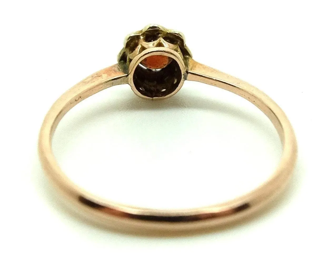 Antique Victorian Pearl & Garnet 9ct Rose Gold Ring (Size: O)