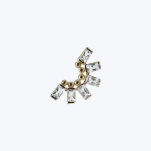 Anzie x Mel Soldera Deco Fan White Topaz Earring