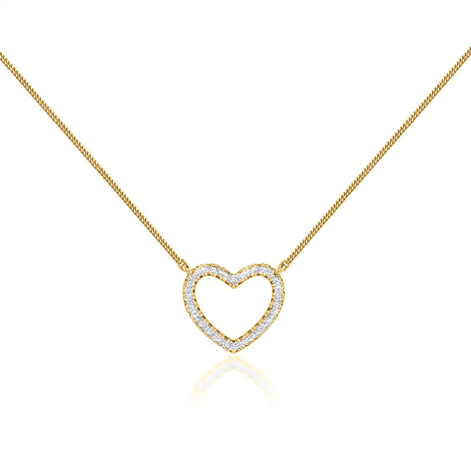 ARMELLE - Heart Lab Diamond Necklace 18k Yellow Gold