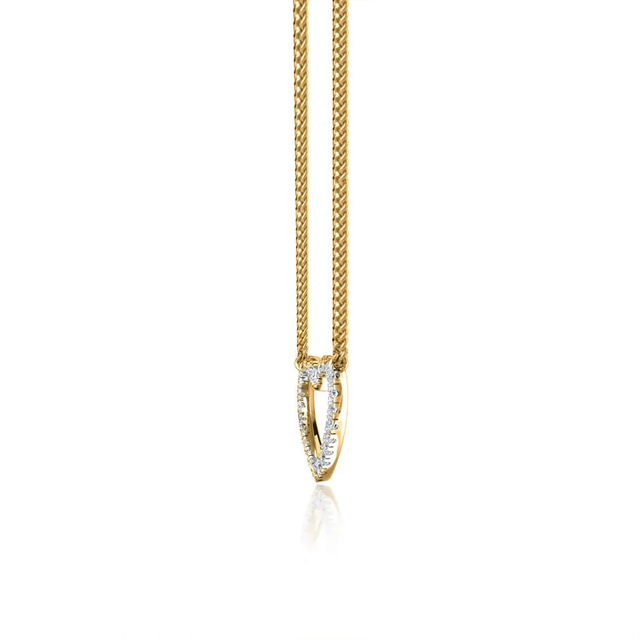 ARMELLE - Heart Lab Diamond Necklace 18k Yellow Gold