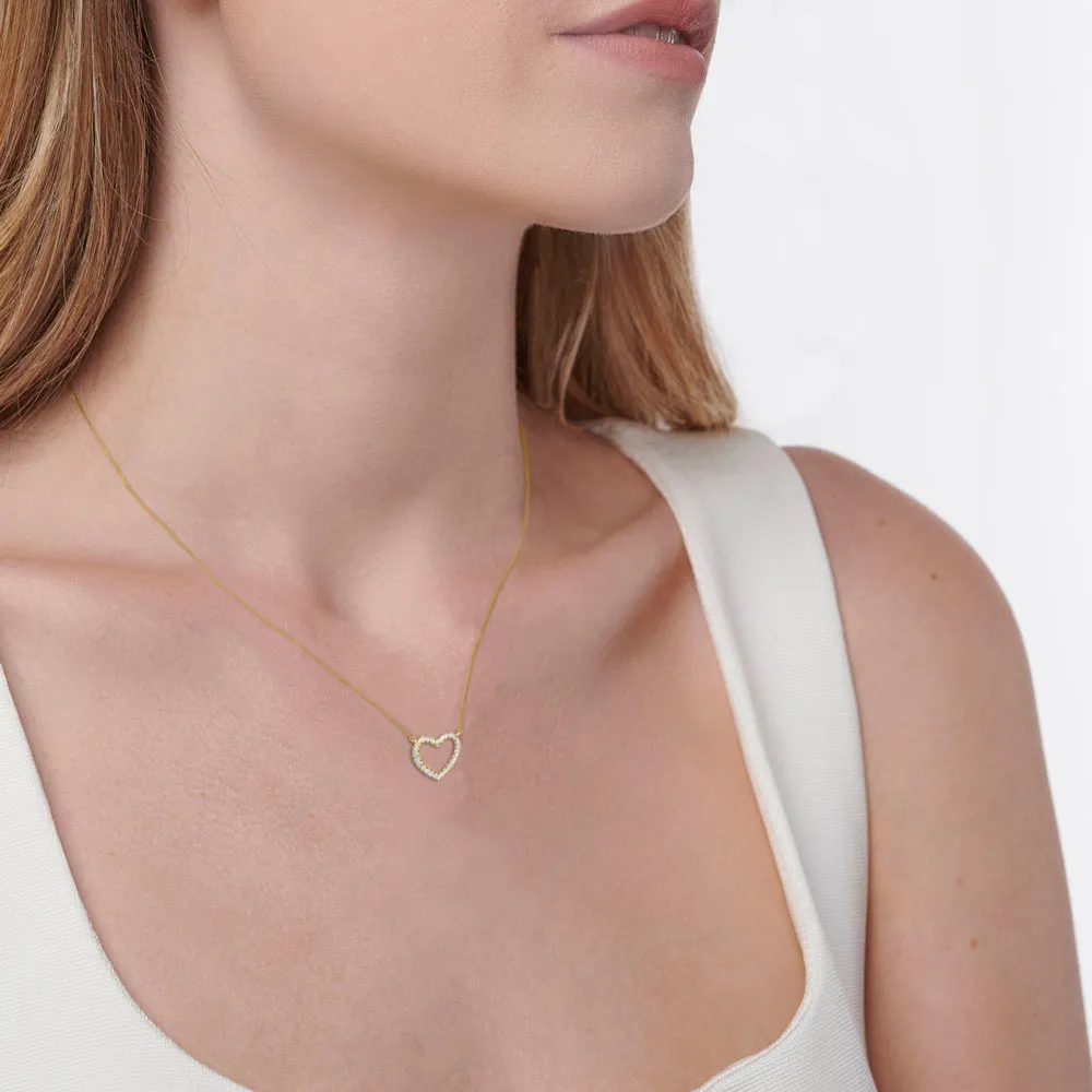 ARMELLE - Heart Lab Diamond Necklace 18k Yellow Gold