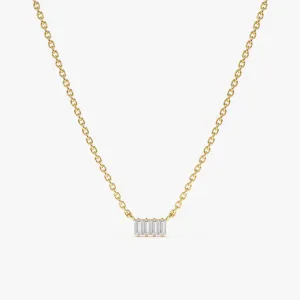 Baguette Diamond Cluster Necklace, Helena