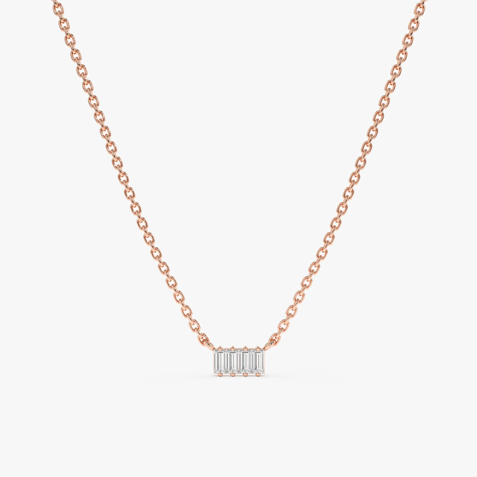 Baguette Diamond Cluster Necklace, Helena