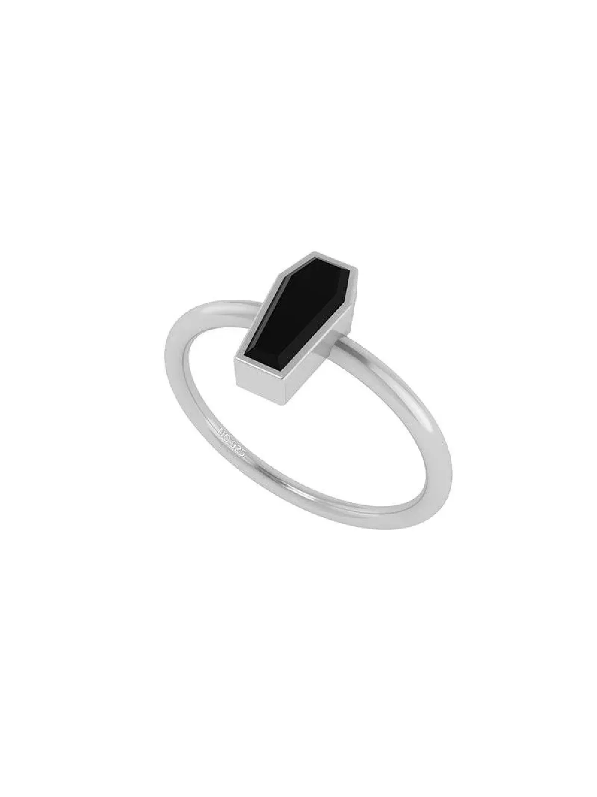 Black Tourmaline Coffin Ring