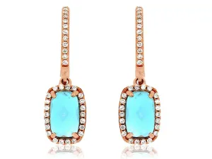 Blue Topaz and Diamond Dangle Earrings