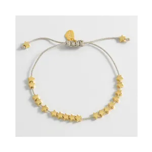 Bracelet Stars Cord Gold Plated