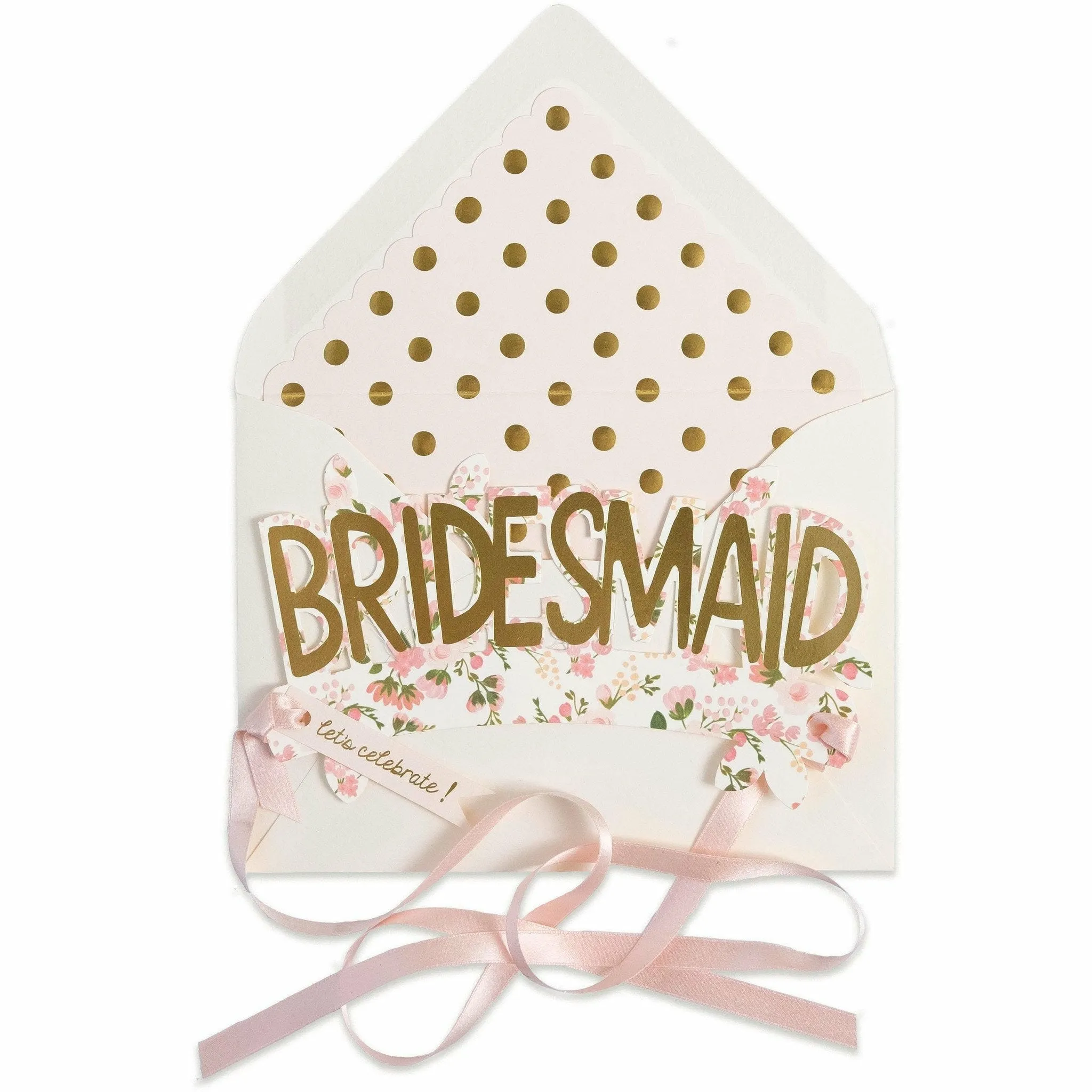 Bridesmaid Paper Crown (with ribbon) Card