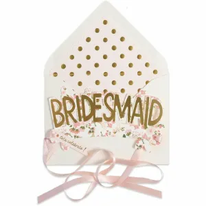 Bridesmaid Paper Crown (with ribbon) Card