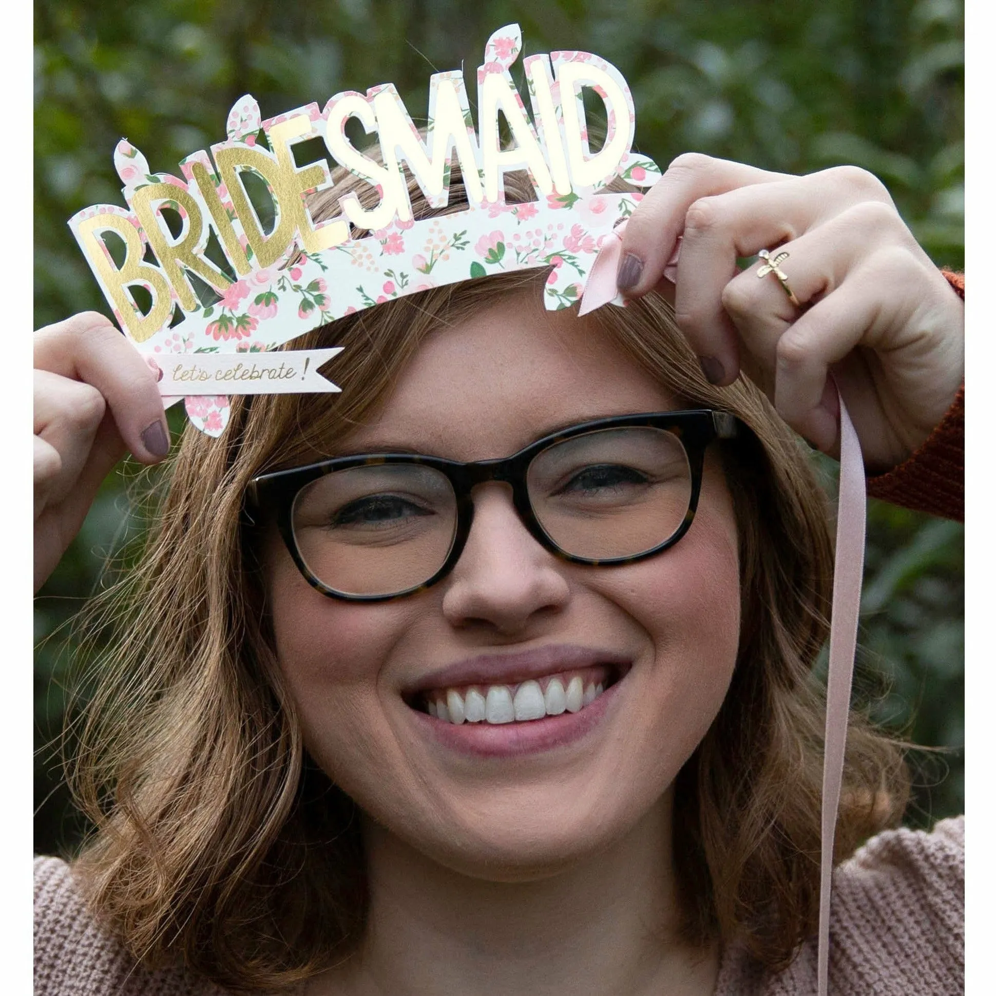 Bridesmaid Paper Crown (with ribbon) Card