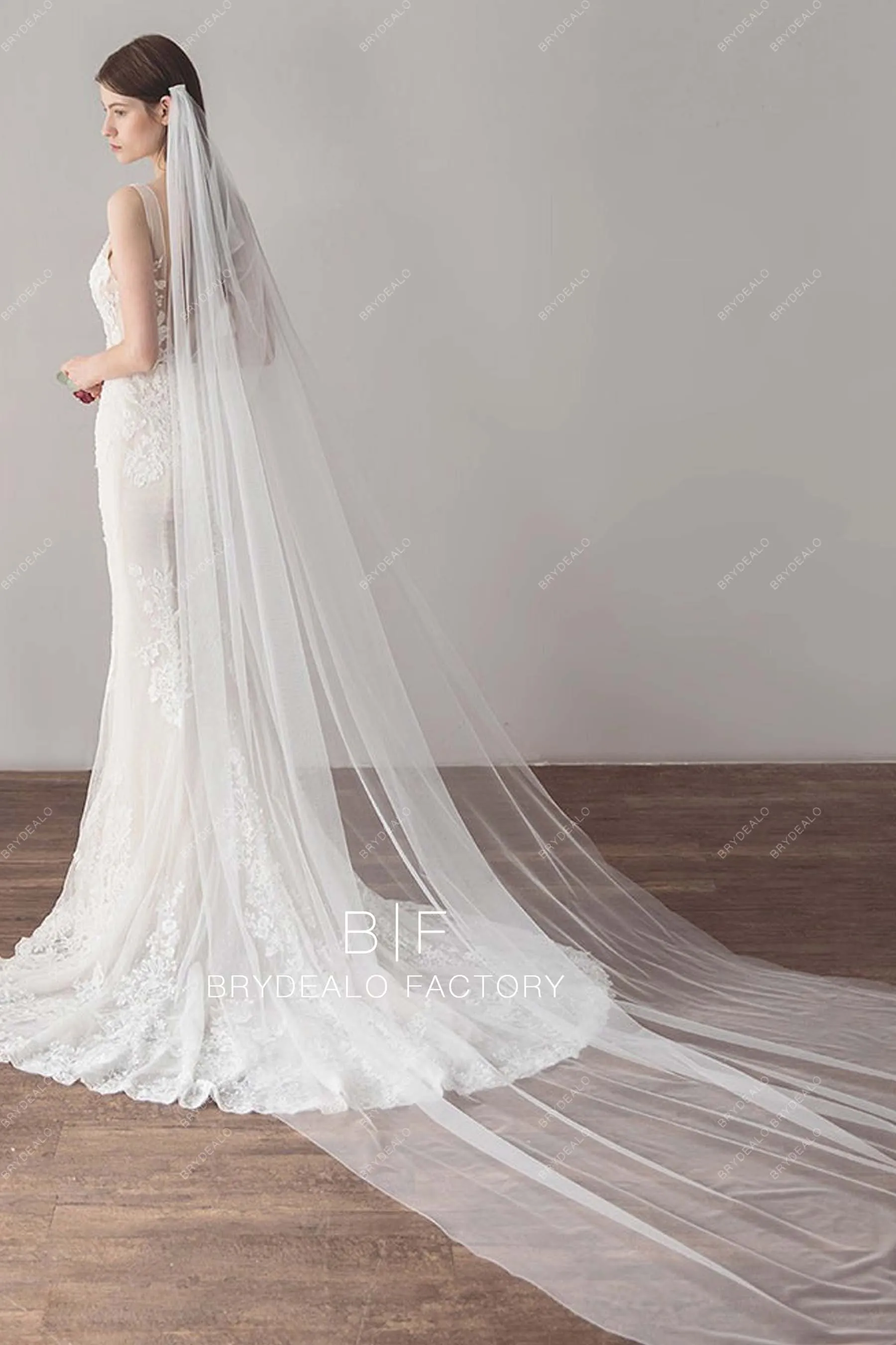 Cathedral Length Wedding Veil Wholesale Plain Tulle Veil