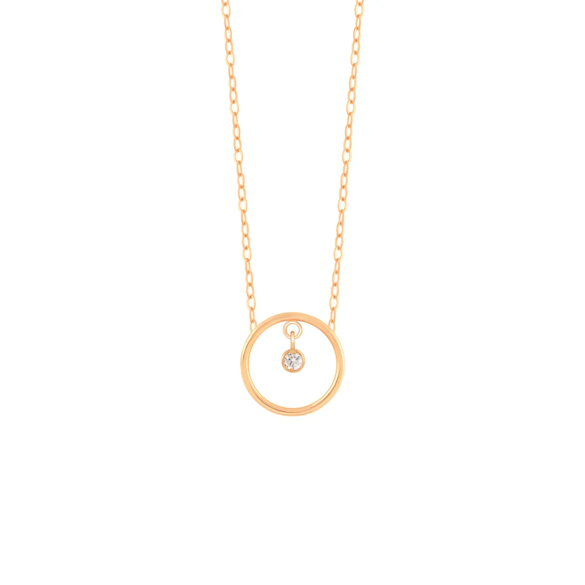 Circle Dimond Chain Necklace