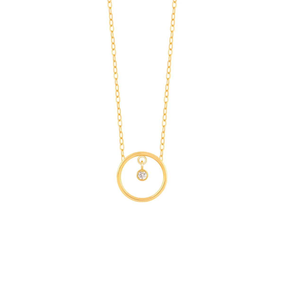 Circle Dimond Chain Necklace