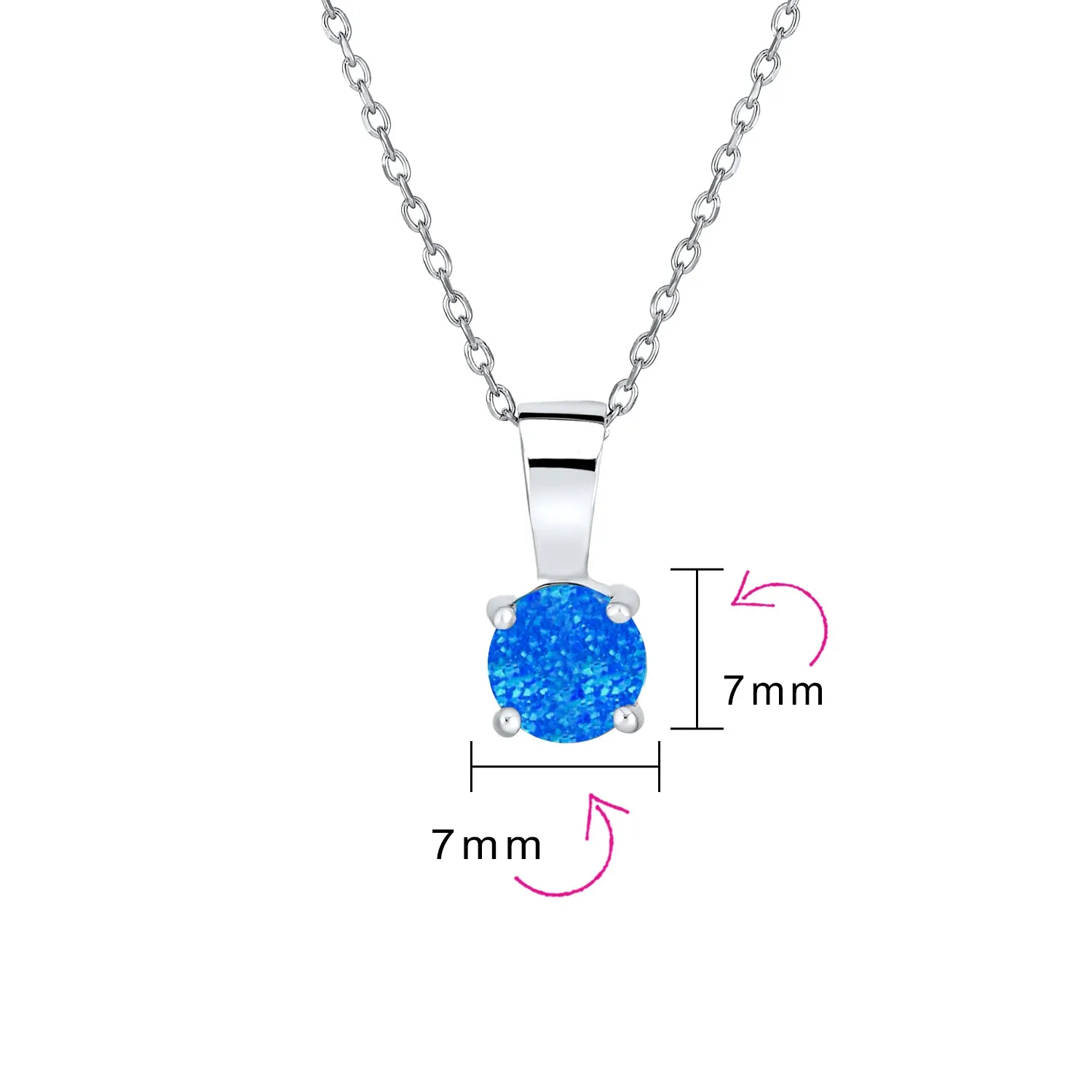 Classic 1CT Opal Pendant Necklace Rose Gold Plated Sterling Silver Birthstone