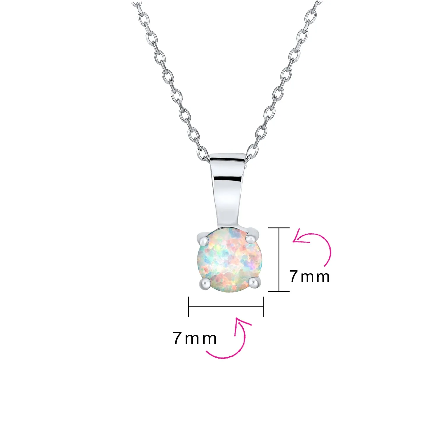 Classic 1CT Opal Pendant Necklace Rose Gold Plated Sterling Silver Birthstone