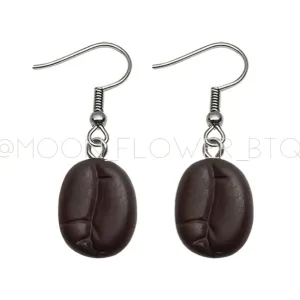 Coffee Bean Dangly Earrings