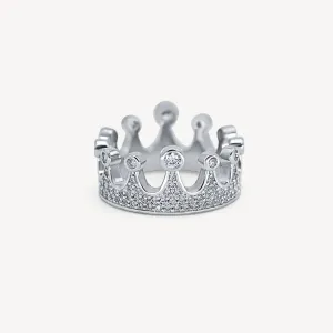 Crown Ring in White Gold