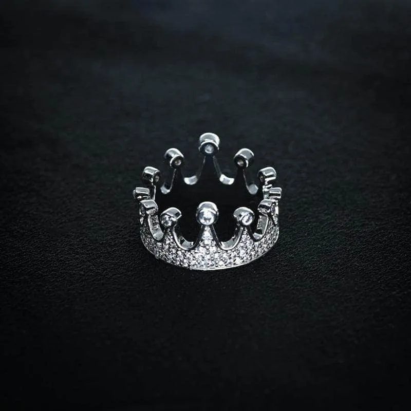 Crown Ring in White Gold