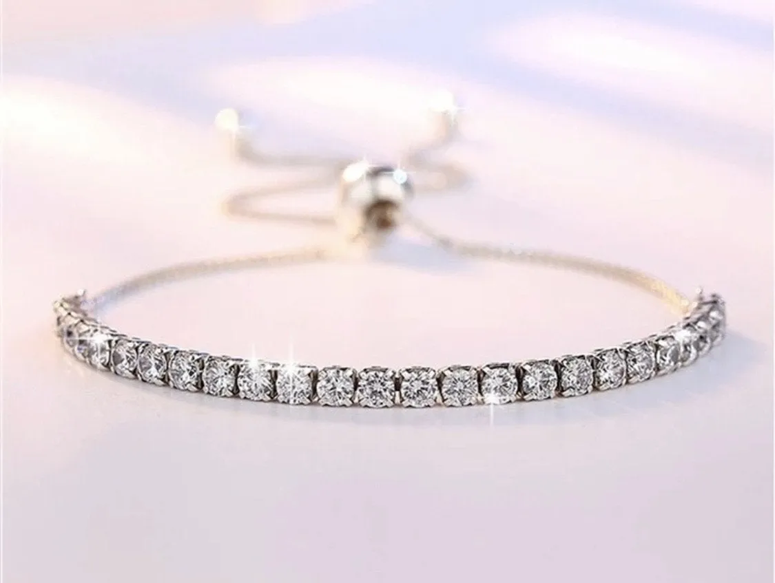 Crystal Tennis Bracelet - Tie String