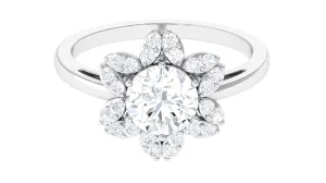 Cubic Zirconia Flower Promise Ring