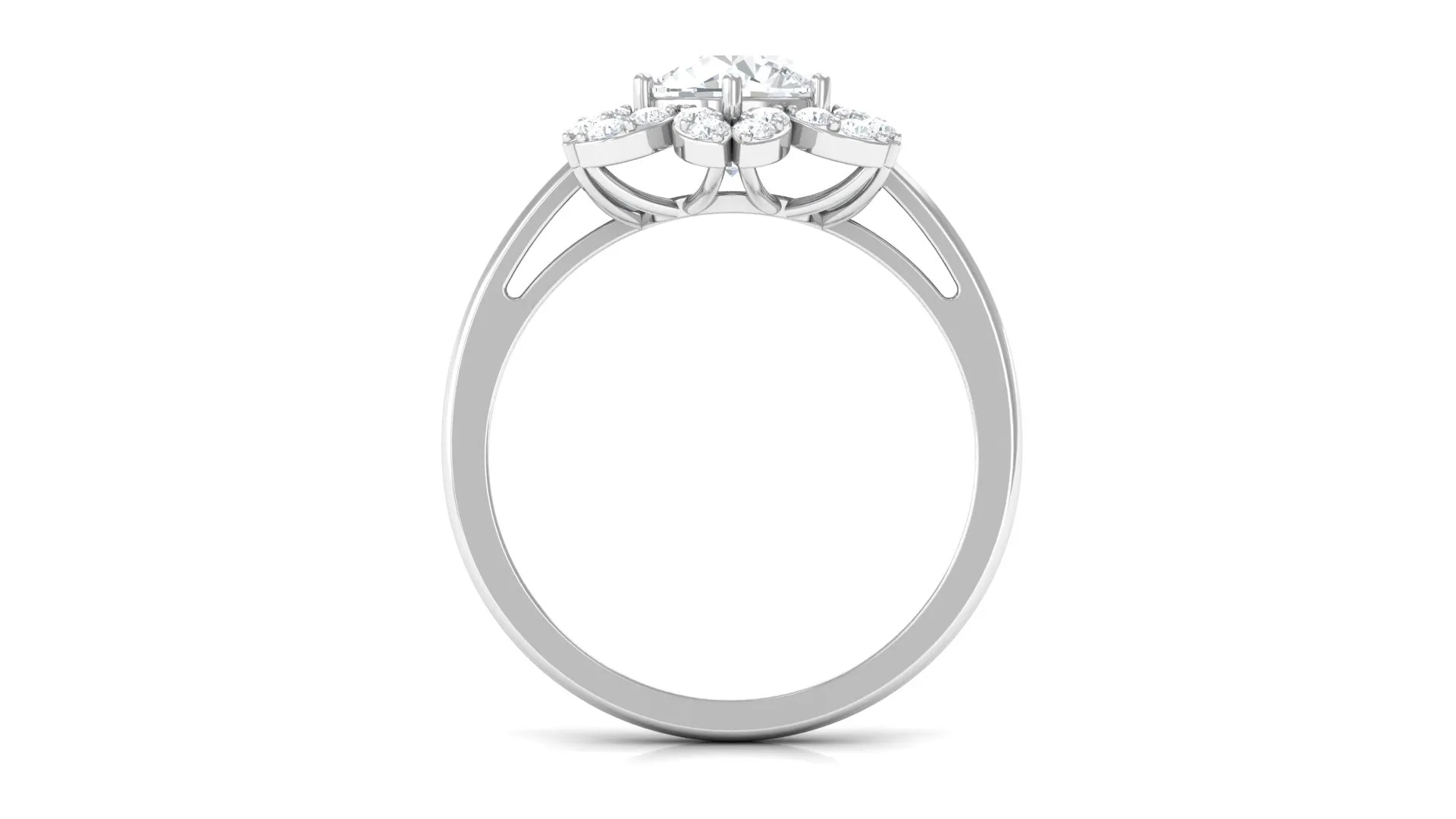 Cubic Zirconia Flower Promise Ring